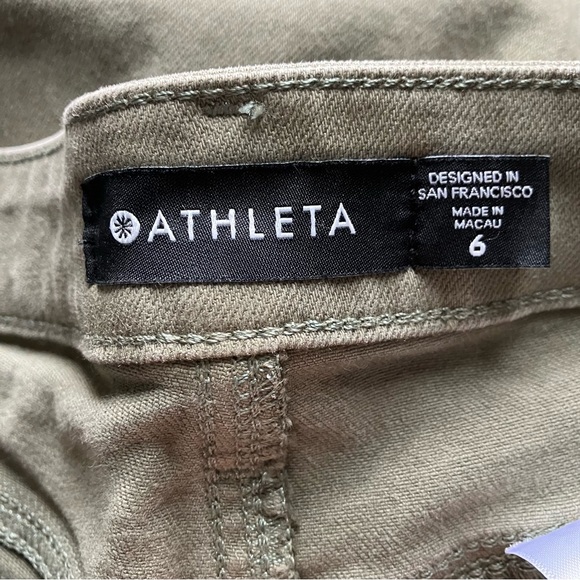 Athleta Flex Straight Olive Green Crop Capri Jeans size 6 - Picture 6 of 7